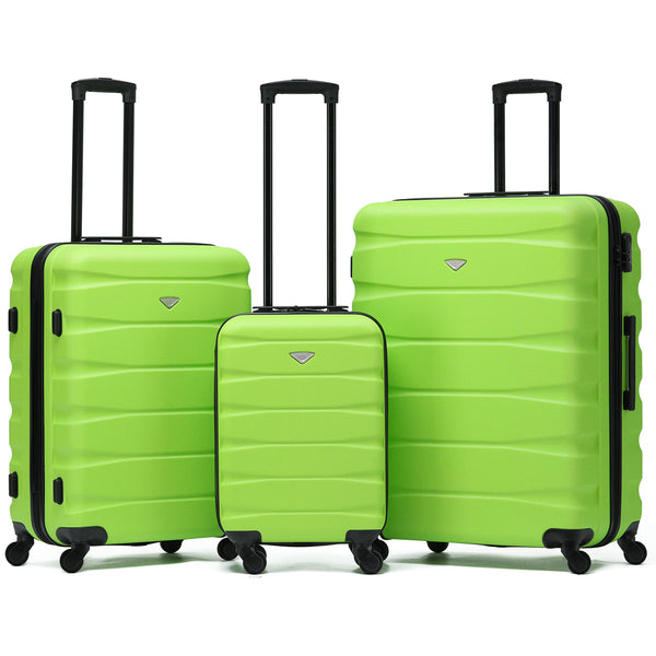 Flight Knight Set of 3 Lightweight 4 Wheel ABS Hard Case Suitcases Cabin & Hold Luggage Options Approved for Over 100 Airlines Including easyJet, British Airways, Ryanair, Jet2 & Many More