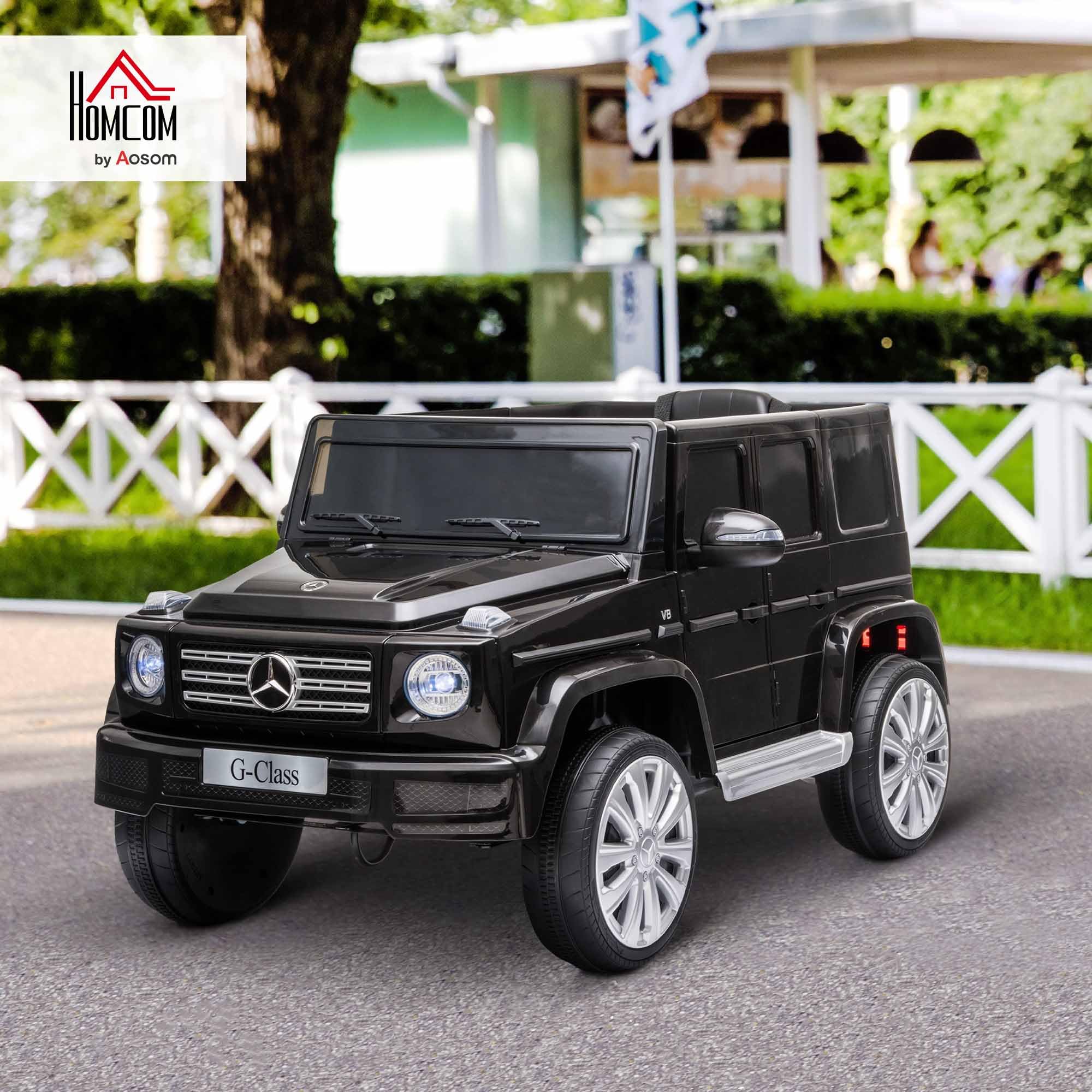HOMCOM Mercedes Benz G500 Licensed 12V Kids Electric Ride On Car Toy with Parental Remote Control Battery-powered 2 Motors Music Lights MP3 for 3-8 Years Old Black