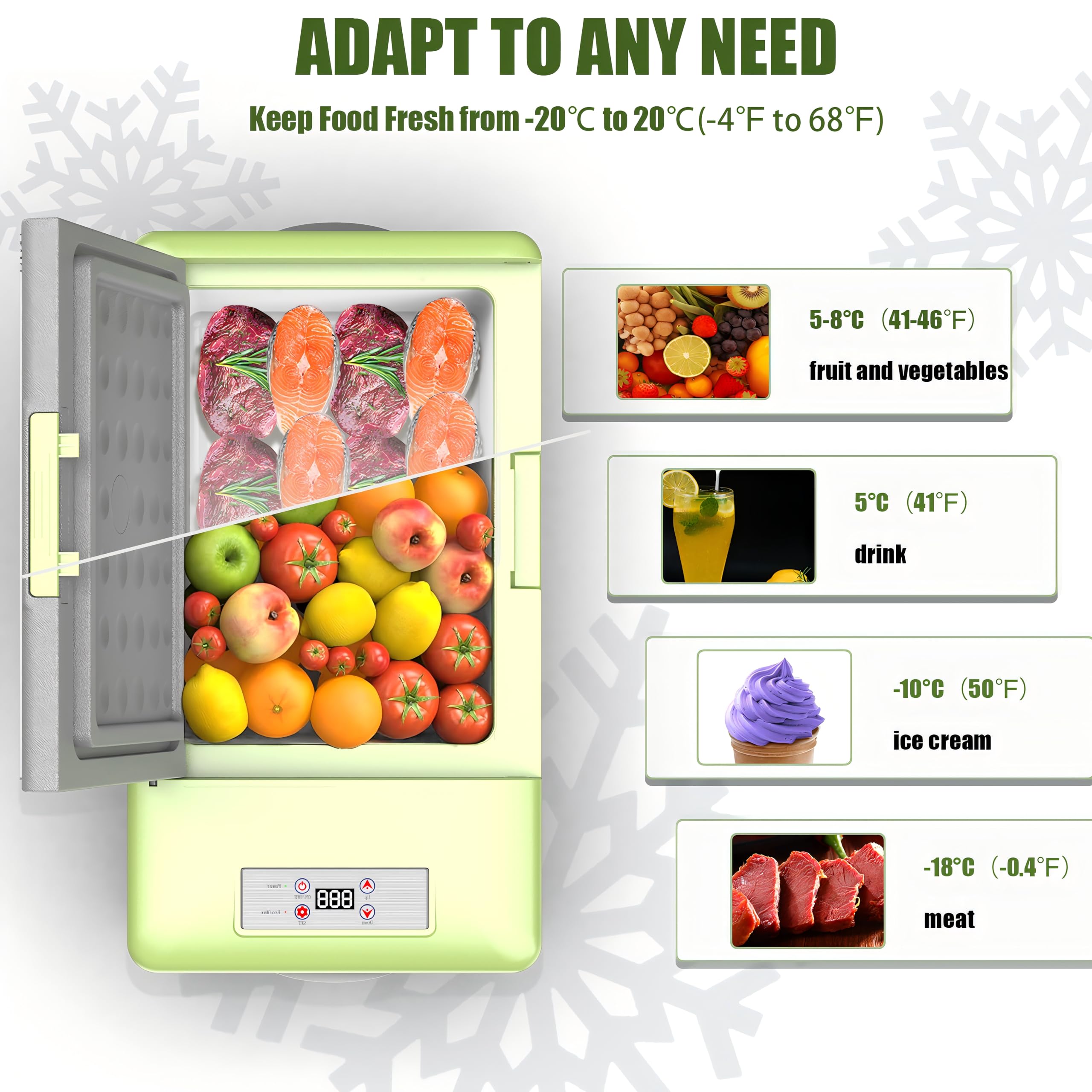 Alpicool C9PT 9L Compressor Car Fridge Freezer, DC 12v Camping Refrigerator, Portable Mini Cool Box for TruckCampervanRVBoat, -20℃ to 20℃