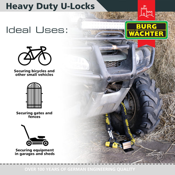 Burg-Wächter 100D Y Sold Secure Gold Motorbike, Single U Lock