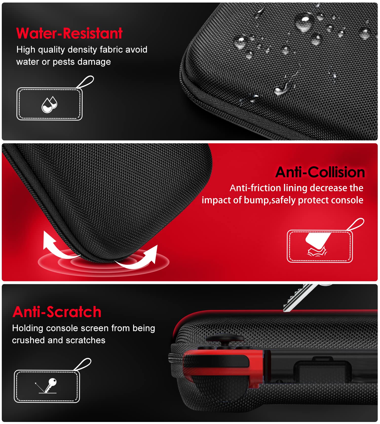 ivoler Carry Case for Nintendo Switch 2 (2025 Model) – Protective Portable Hard Shell Pouch Carrying Travel Game Bag – Black