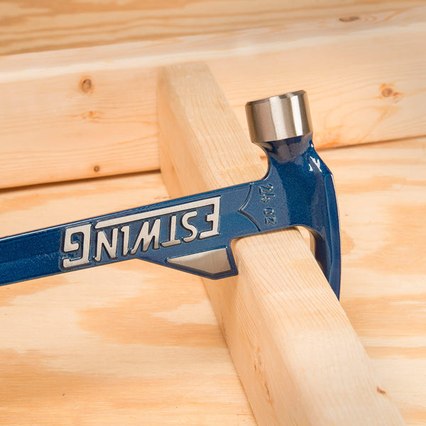Estwing E6-24TM 24oz 16-inch Milled Face Hammertooth Hammer with Vinyl Shock Reduction Grip, Blue