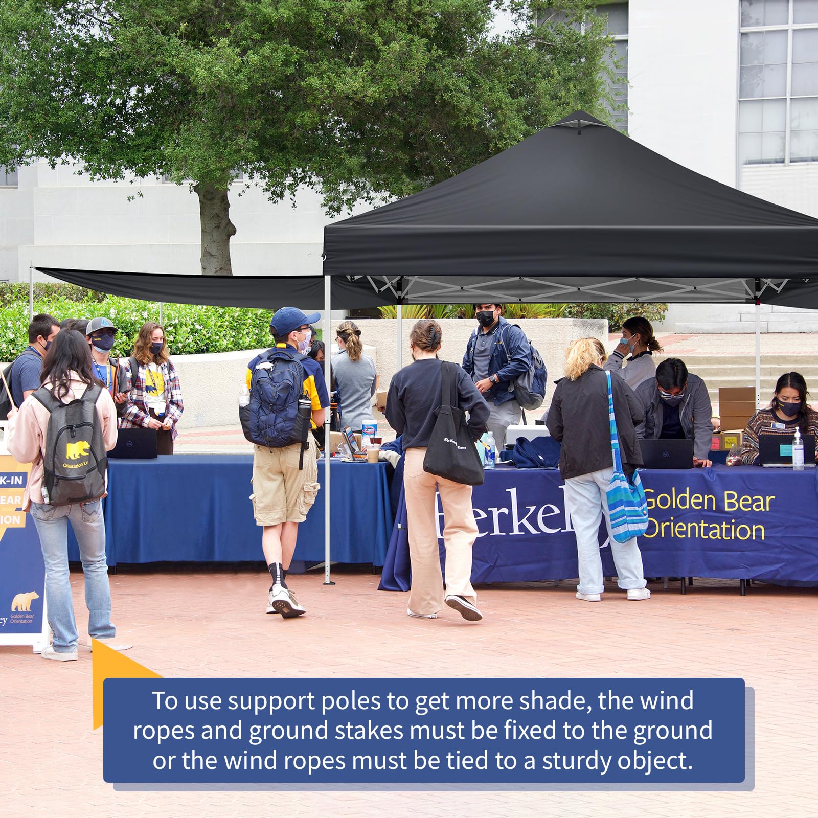 Outopee 3m x 3m Ez Pop Up Canopy Tent with 4 SideWalls, Outdoor Gazebo Portable Instant Canopy for Commercial Events, Party, Backyard BBQ, Camping, Blue