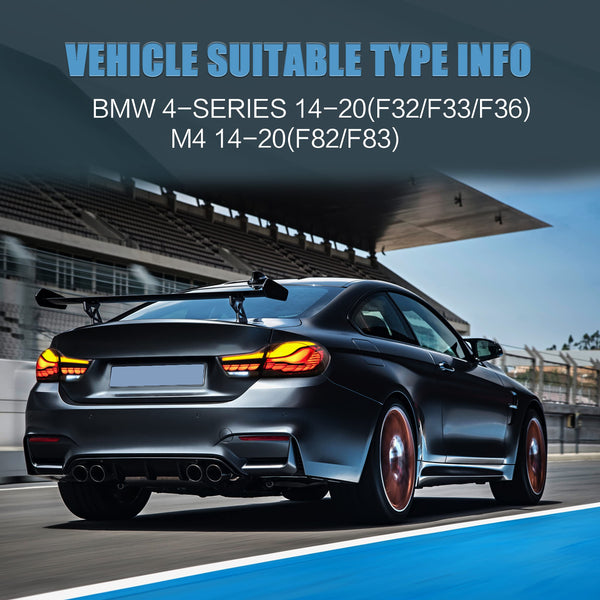 VLAND OLED Rear Lights Compatible with 2013-2018 BMW 3 Series F30 F35 F80 320i 328i 335i Sedan (Not for F31 F34), Tail Lights with Sequential Indicators, E-mark, Red