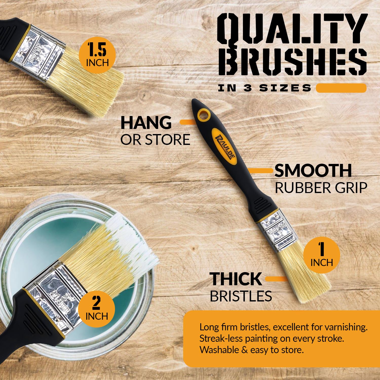 RAULDE 10 Pieces Paint Roller Set - Includes a Paint Tray, Brush, Large and Mini Rollers & Sleeves, Paint Repellent Masking Tape, Paint Mixer - Roller Set for Painting Walls, Edges & Ceilings