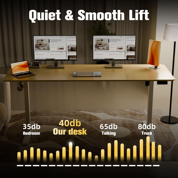 ERGOMAKER Electric Height Adjustable Standing Desk 80x60cm (31.5"x23.6"), Sit Stand Desk with Splicing Top for Home Office (Black Frame + Black Desktop)