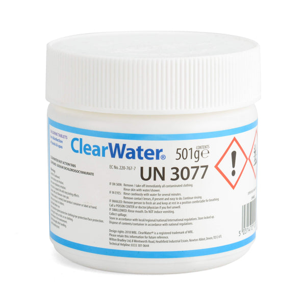 Clearwater Fast-Dissolving Chlorine Tablets, 167 Tabs for Hot Tubs & Pools, Quick-Acting Water Treatment