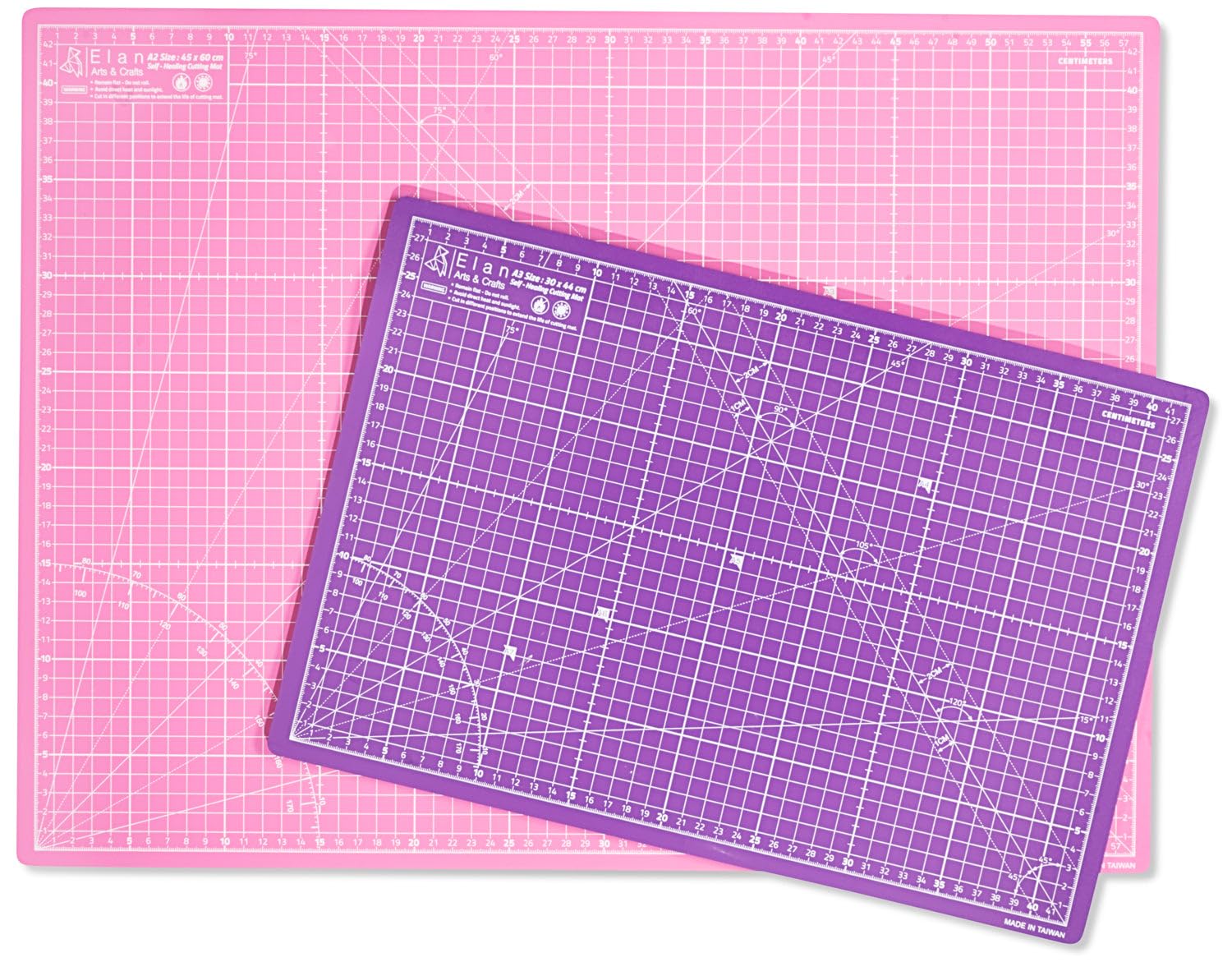 Elan A0 Cutting Mat Pink and Purple, 5-Ply Hobby Board for Crafts 120X90 CM, Extra Large Self Healing Cutting Mat A0, Extra Large Craft Board Pink