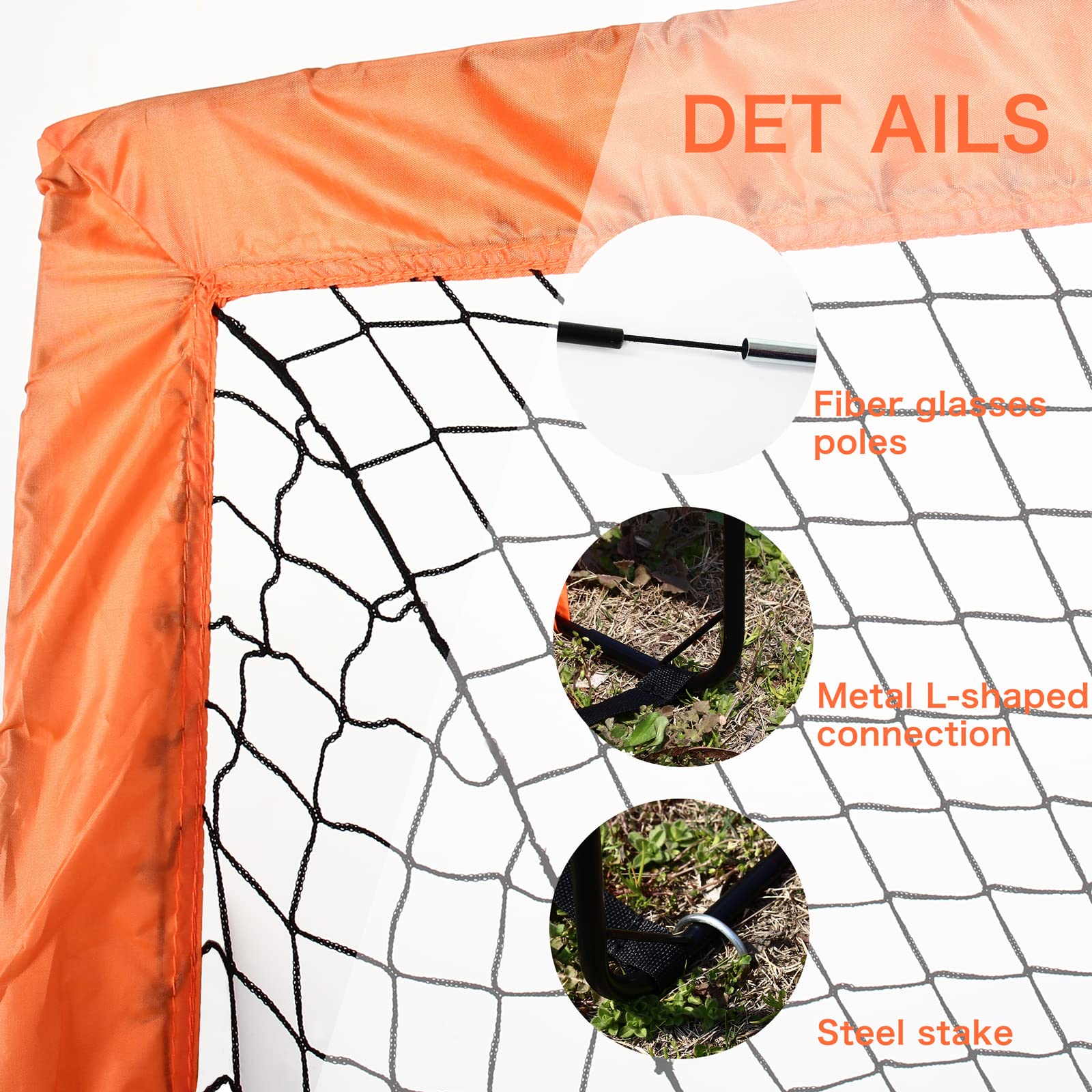 Display4top Set of 2 Football Goal with Carry Bag, Footballs Net for Kids Teens, Foldable Pop-up Goals Indoor Outdoor Sport Training for Garden, Park,