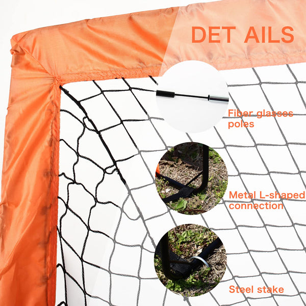 Display4top Set of 2 Football Goal with Carry Bag, Footballs Net for Kids Teens, Foldable Pop-up Goals Indoor Outdoor Sport Training for Garden, Park,