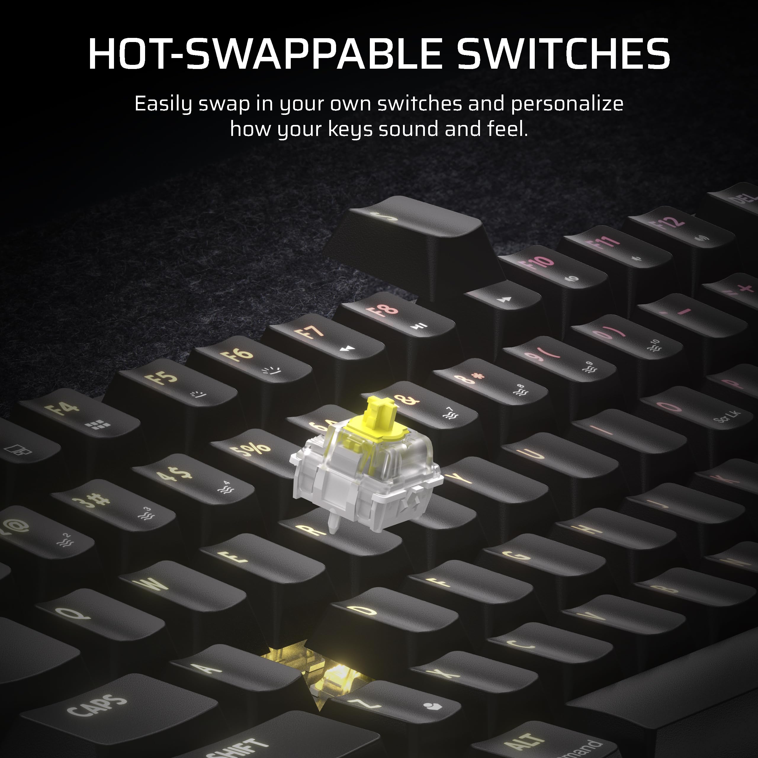 Corsair K65 PLUS WIRELESS 75% RGB Hot-Swappable Mechanical Gaming Keyboard – Pre-Lubricated MLX Fusion Tactile Switches – Dual-Layer Sound Dampening – PBT Keycaps – QWERTY UK – Black