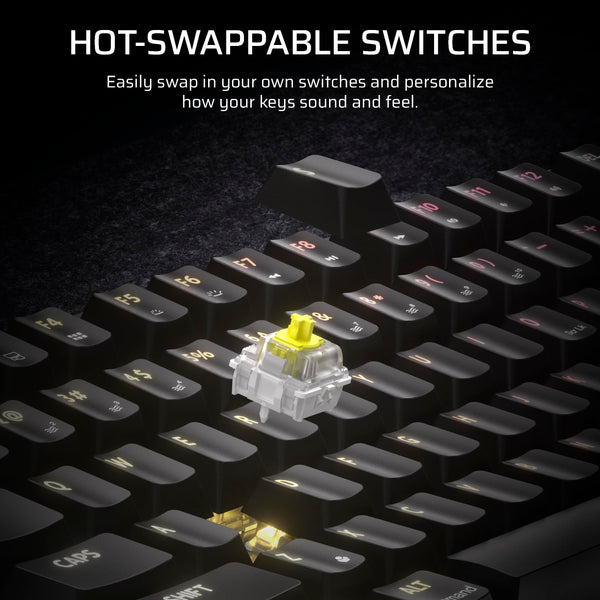 Corsair K65 PLUS WIRELESS 75% RGB Hot-Swappable Mechanical Gaming Keyboard – Pre-Lubricated MLX Fusion Tactile Switches – Dual-Layer Sound Dampening – PBT Keycaps – QWERTY UK – Black