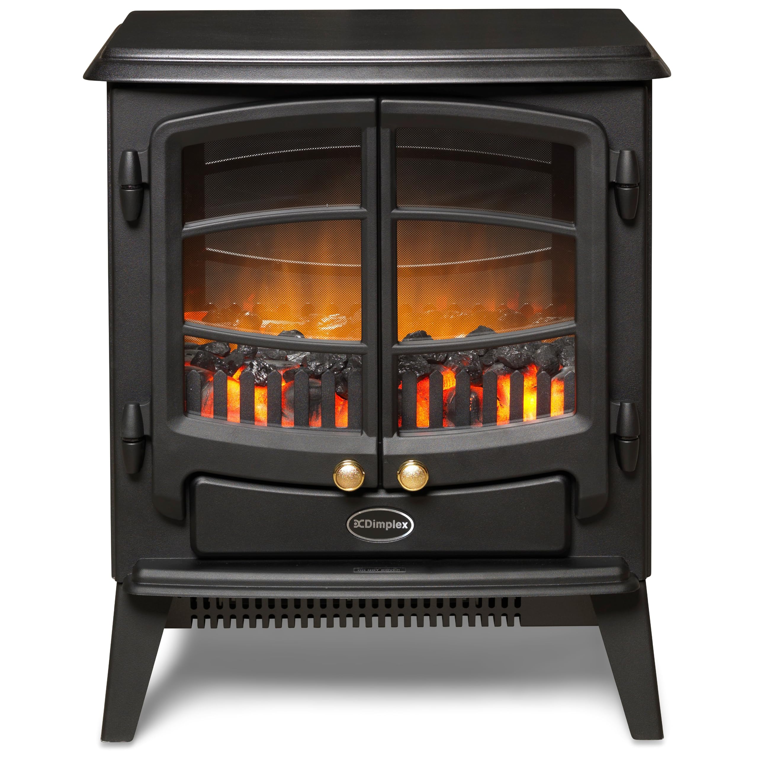 Dimplex Tango Optiflame Electric Stove, Black Freestanding Fire with Coal Fuel Bed, LED Flame Effect, Thermostat, 2kW Fan Heater, A Choice Of 1000 or 2000 Watt Heat Settings and Remote Control