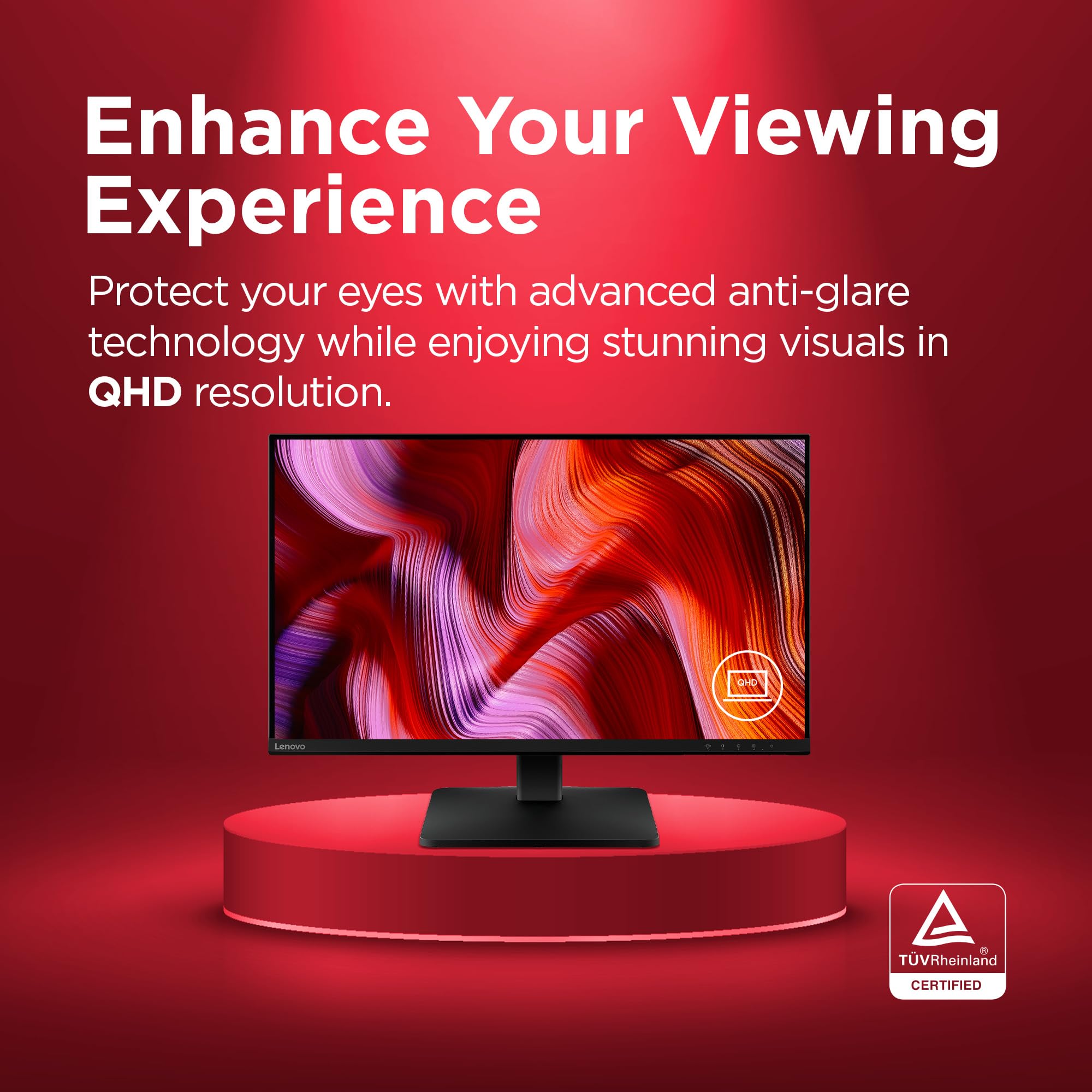 Lenovo L27i-4B 27 Inch PC Monitor | FHD, 1080p, 48-100Hz, IPS, 4ms, VGA and HDMI
