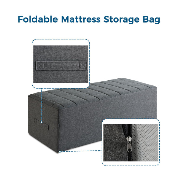 Inofia Folding Mattress Cover, Foldable Mattress Storage Bag, Sofa Bed Cover,Durable Carry Case Fits for 15cm Double Tri Folding Mattress,Washable
