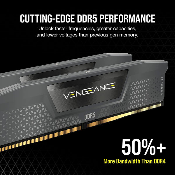 CORSAIR VENGEANCE DDR5 RAM 32GB (2x16GB) 6000MHz CL36-44-44-96 1.35V AMD EXPO Intel XMP 3.0 Computer Memory – Grey (CMK32GX5M2E6000Z36)