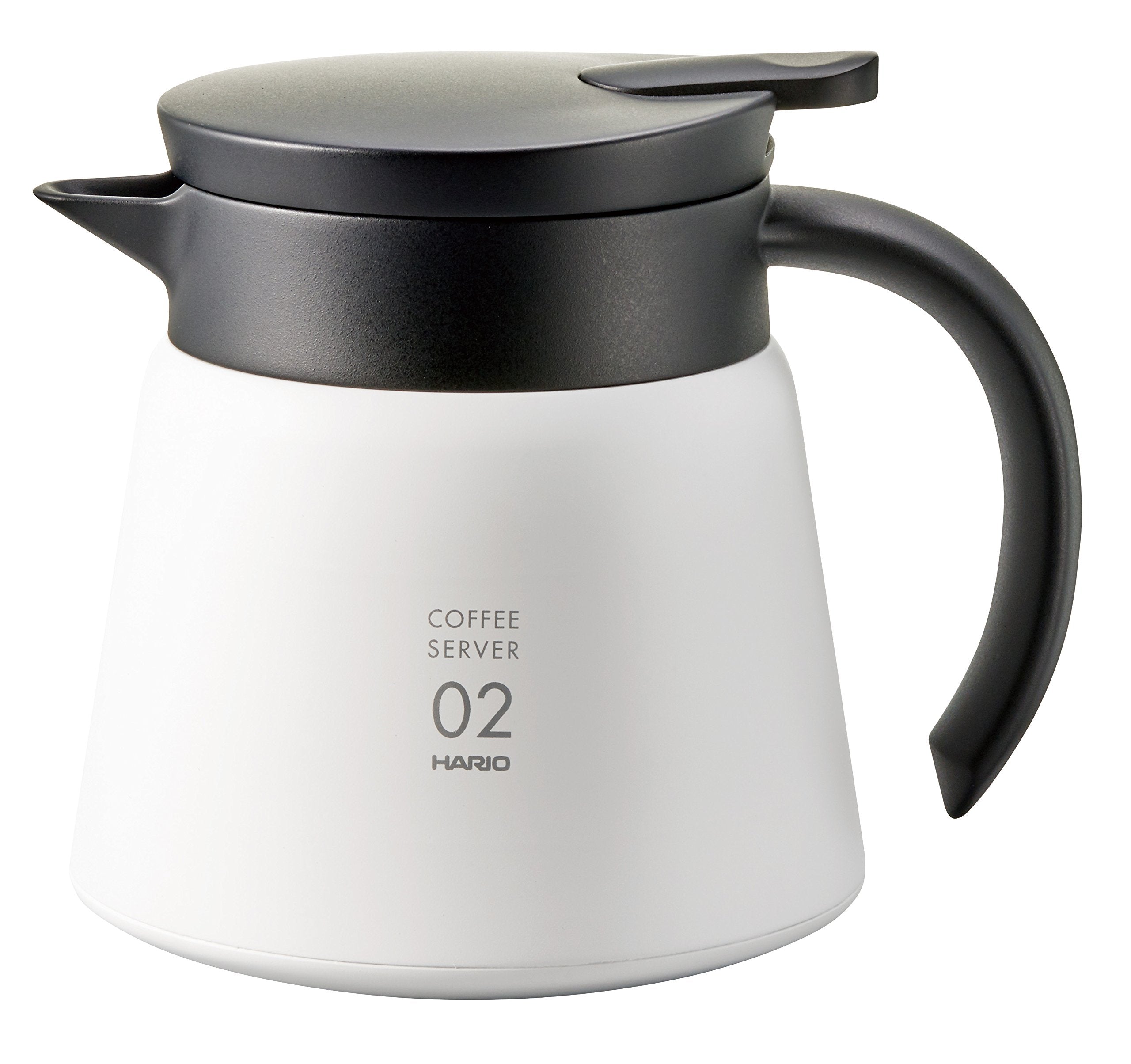Hario CD-V60-02-white-600ml Thermal jug Insulated Server V60-02-white-600ml, Stainless Steel, White