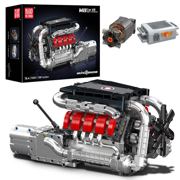 Mould King 10193 Engine Building Blocks Toy Kit, Boxer Engine Clamping Blocks Construction Kit Model, Toy Gift Collectibles for Adults Boys Girls(609 Pieces)