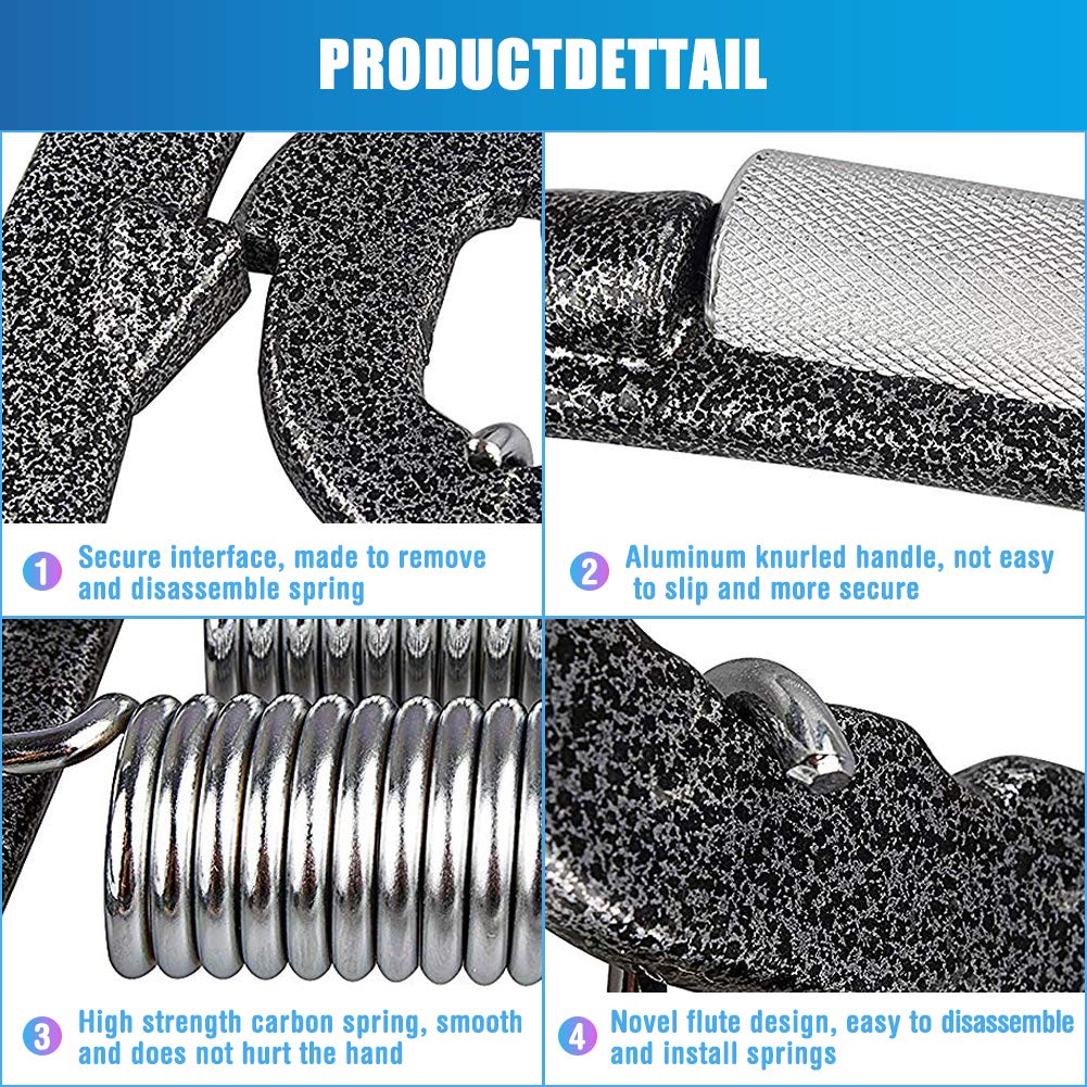 Professional Hand Grip Strengthener 200lbs-1200lbs, No Slip Metal Adjustable Heavy-Duty Finger Stretcher with Carry Bag,Weighted Great Wrist & Forearm