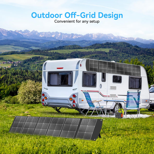 Ecosonique 100W Portable Foldable Solar Panels Charger Fast Charging with USB-C PD3.0 USB-A QC3.0 DC 20V Lightweight with Kickstand for Camping Power Station Solar Generators Cell Phones Power Banks