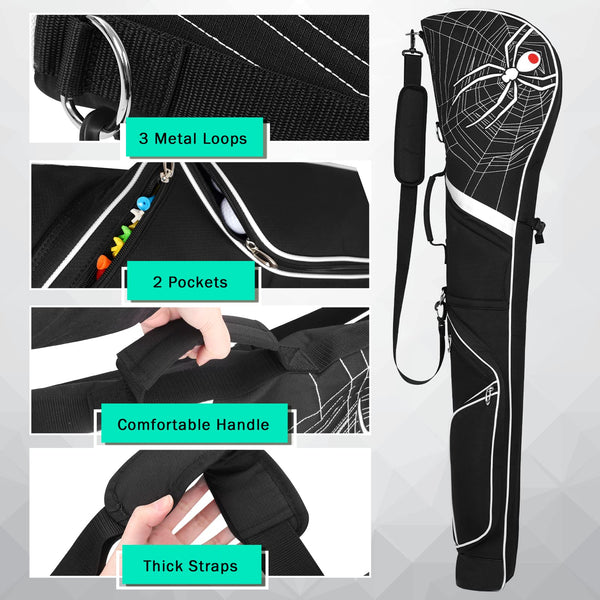 LZFAN Expandable Golf Club Carry Bag, Golf Travel Bag Holds A Full Set of Clubs, Golf Sunday Bag Practice Bag