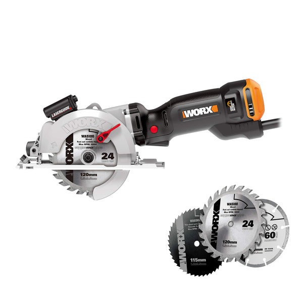 WORX WX439 500W 120mm Black and Orange Worx Saw Compact Circular Saw