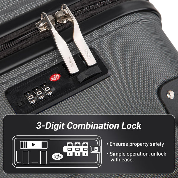 Kono 28 Inch Large Hard Shell Luggage Lightweight ABS 4 Wheels Spinner Business Trip Trolley Case Suitcase (Grey)