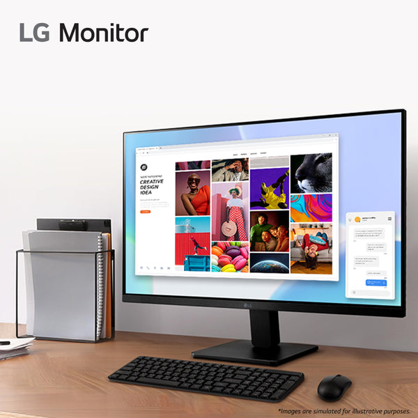 LG Electronics Monitor 27MR400-B, 27 Inch, Full HD 1080p, 100Hz, 5ms GtG, IPS Panel, AMD FreeSync, Smart Energy Saving, Anti-Glare, HDMI, Matte Black