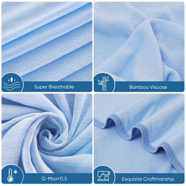 Marchpower Cooling Blanket, Bamboo Blankets 200x220cm Queen Size, Arc-chill Q-MAX>0.5 Cool Fiber Lightweight Summer Luxury Version Absorb Heat for