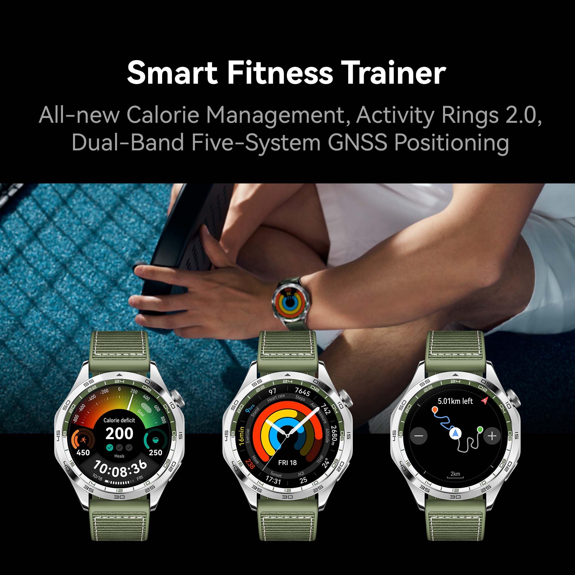 HUAWEI WATCH GT 4 Smart Watch for men women - Up to 2 Weeks Battery Life Fitness Tracker - Compatible with Android & iOS - Health Monitoring with Pulse Wave Analysis - GPS Integrated -Black