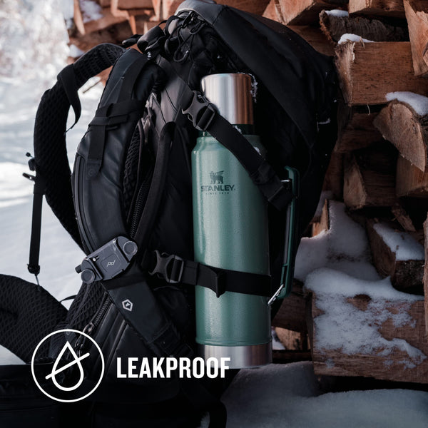 Stanley Classic Legendary Thermal Flask 1L - Keeps Hot Or Cold For 24 Hours - BPA-Free Insulated Bottle - Stainless Steel Coffee Flask - Leakproof - Dishwasher Safe - Hammertone Green