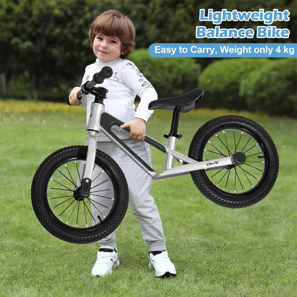 CHOLY 14 Inch Balance Bike for 3,4,5,6 Year Old Boys Girls, No Pedal Kids Bike with Adjustable Seat, Air Tires and Magnesium Alloy Frame, Lightweight Children's Traing Bicycle