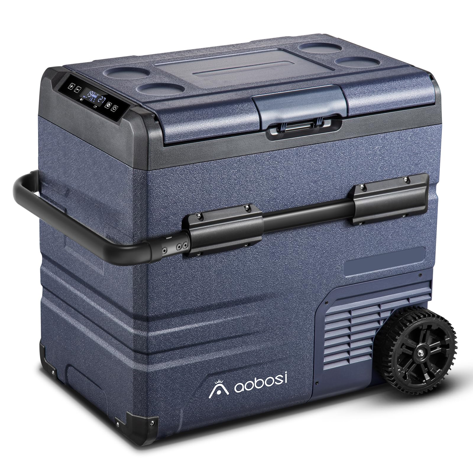 AAOBOSI Compressor Camping Fridge 95L, Car Fridge Dual Zone with 12/24V DC and 100-240V AC, -20°C to 20°C Portable Freezer for Car, Campervan, Lorry, Truck, Boat