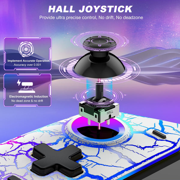 HELLCOOL Switch Pro Controller for Switch/OLED,Switch Controller for Handheld Grip with Hall Effect Joystick,One-Piece Switch Joycon with Turbo/Programmable/6-Axis/Vibration/RGB/4 Card Slot(Black)