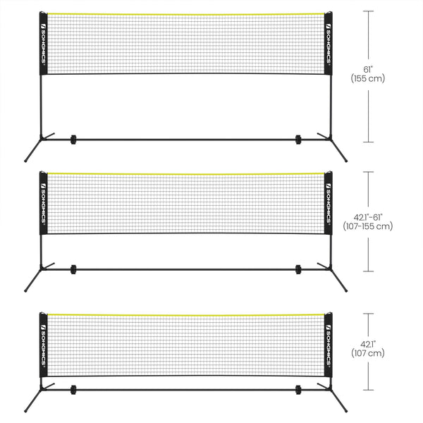 SONGMICS 3 m Badminton Net, Volleyball Net, Adjustable Poles Height, Portable Set for Tennis