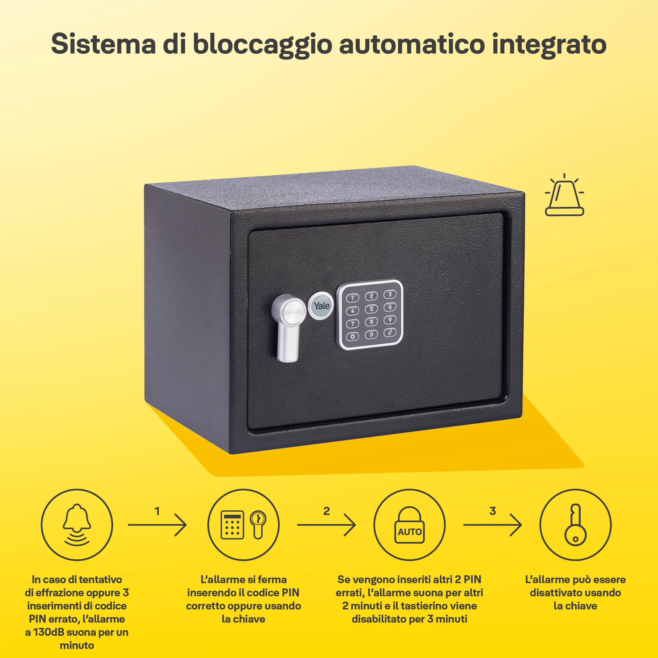 Yale - Electronic Alarmed Safe Laptop - Standard Security - YLC/200/DB2
