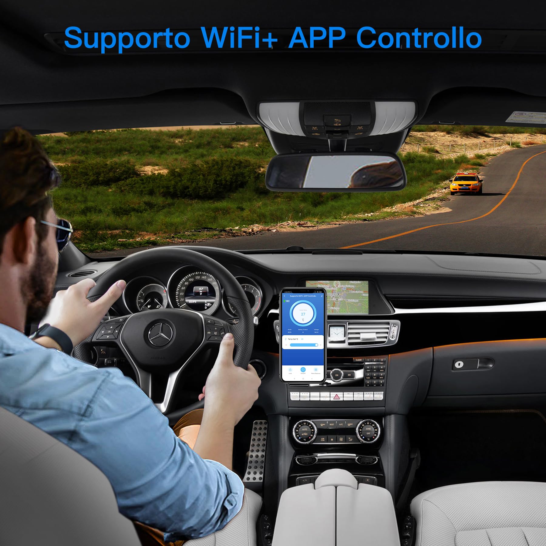 AAOBOSI Compressor Camping Fridge 95L, Car Fridge Dual Zone with 12/24V DC and 100-240V AC, -20°C to 20°C Portable Freezer for Car, Campervan, Lorry, Truck, Boat