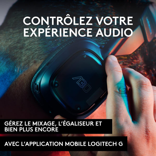 Logitech G Astro A30 LIGHTSPEED Wireless Gaming Headset, Bluetooth enabled, Dolby Atmos, Detachable Boom, 27h battery, USBC charging, for PS5, PS4, Xbox, Nintendo Switch, PC, Android - White