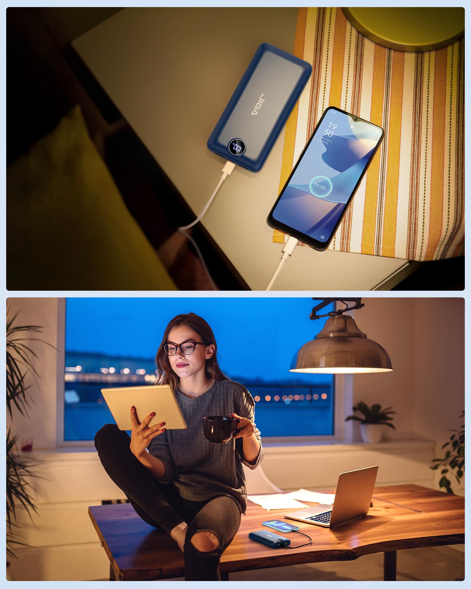 Power Bank 27000mAh Fast Charging PD 20W Portable Charger, Mobile Phone Battery High Capacity Compatible for Smartphones