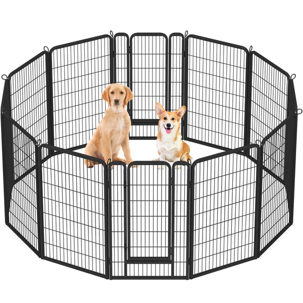 Yaheetech Lightweight Dog Playpen, 8 Panel 80cm Dog Fence Pet Exercise Pen Portable Puppy Play Pen Suitable for RV/Camping