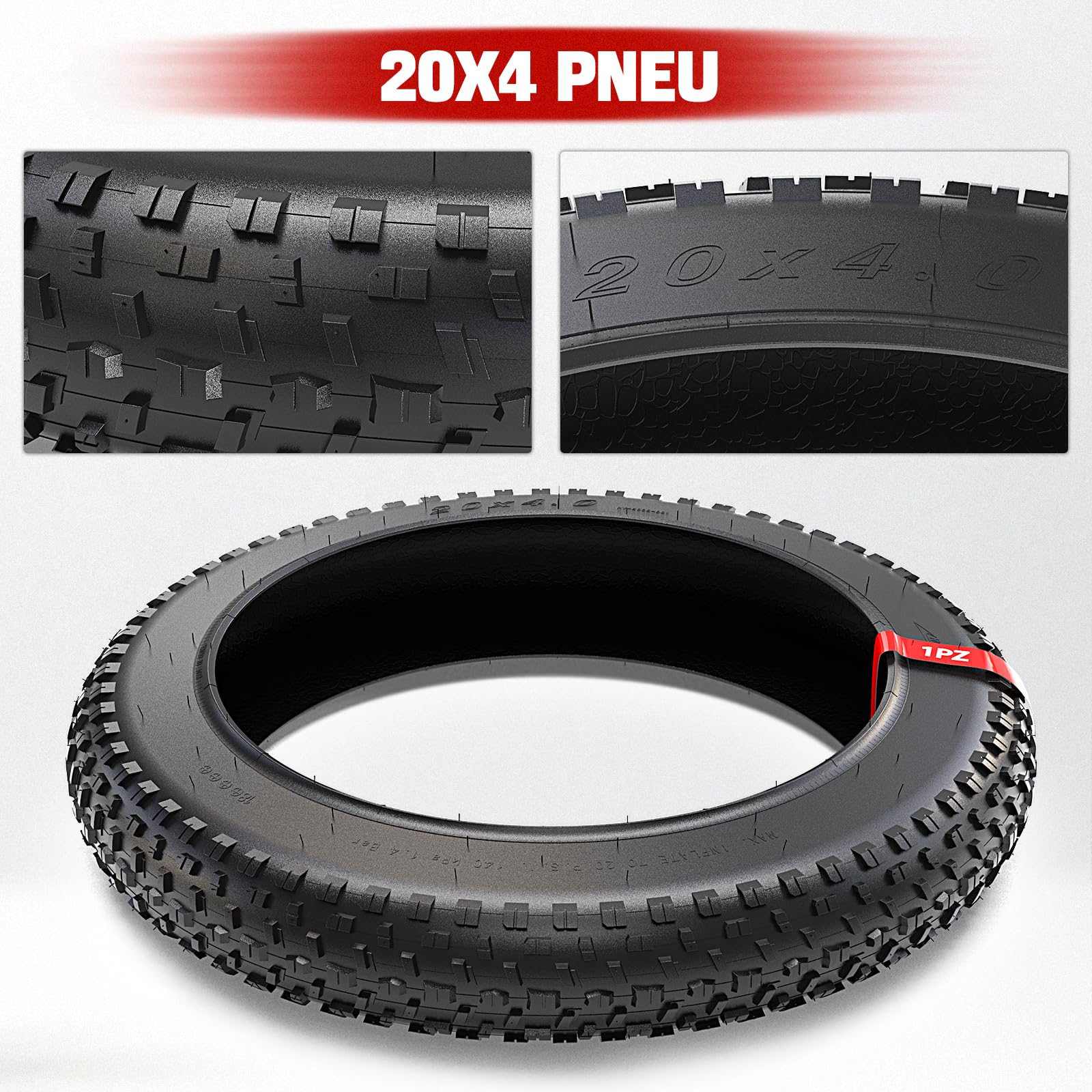1PZ F3T-2X4 Fat Bike Tyre 20 x 4.0 for 20Inch Electric Mountain Bike Snow Bike Beach Bike 20x4.10 20x4.20 20x4.25 20x4.35 20x4.40 20x4.50