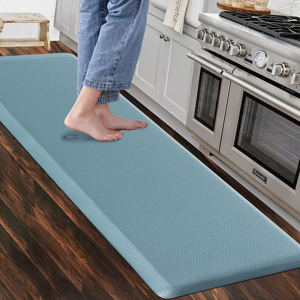Carvapet Non Slip Kitchen Mat Anti Fatigue Standing Mats Cushioned Comfort Kitchen Floor Mats PVC Waterproof Runner Rug for Standing Desk, Kitchen,