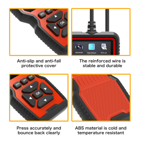 OBD2 Scanner Car OBD II Code Reader with Reset Auto Enhanced Full OBD Mode Check Engine Light Diagnostic Scan Tool for 2001+ Petrol & 2004+ Diesel Vehicles, Red