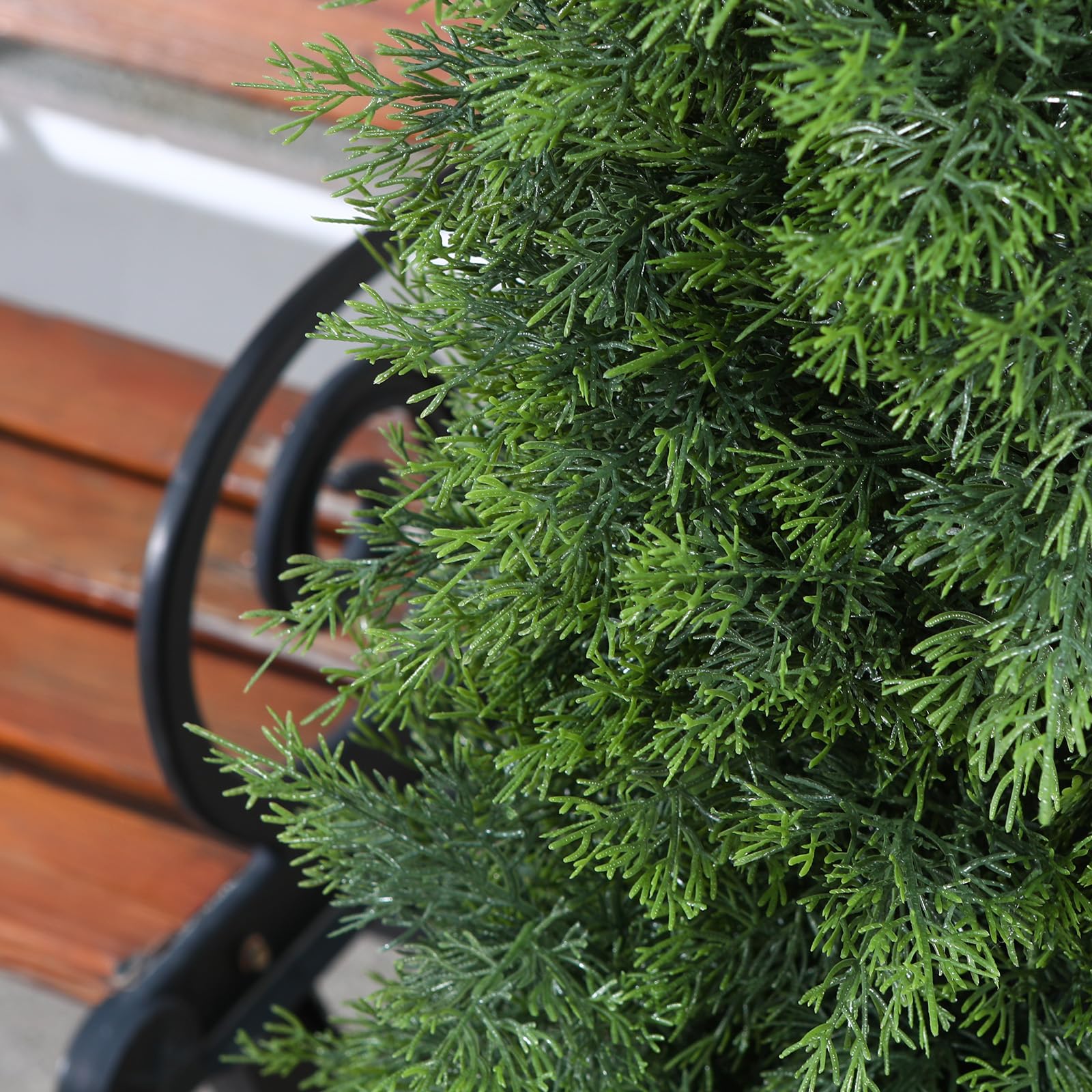 Fopamtri Artificial Plants Outdoor 90 cm Cypress Tree Fake Plants Plastic in Pot, UV Rated Cedar Tree for Indoor Outdoor Home Garden Porch Decor(2