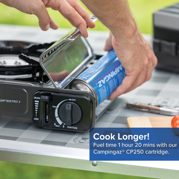 Campingaz Camp Bistro Stove, 1 burner, camping stove, 2200-watt capacity, compact outdoor cooker, includes carry case for easy transport