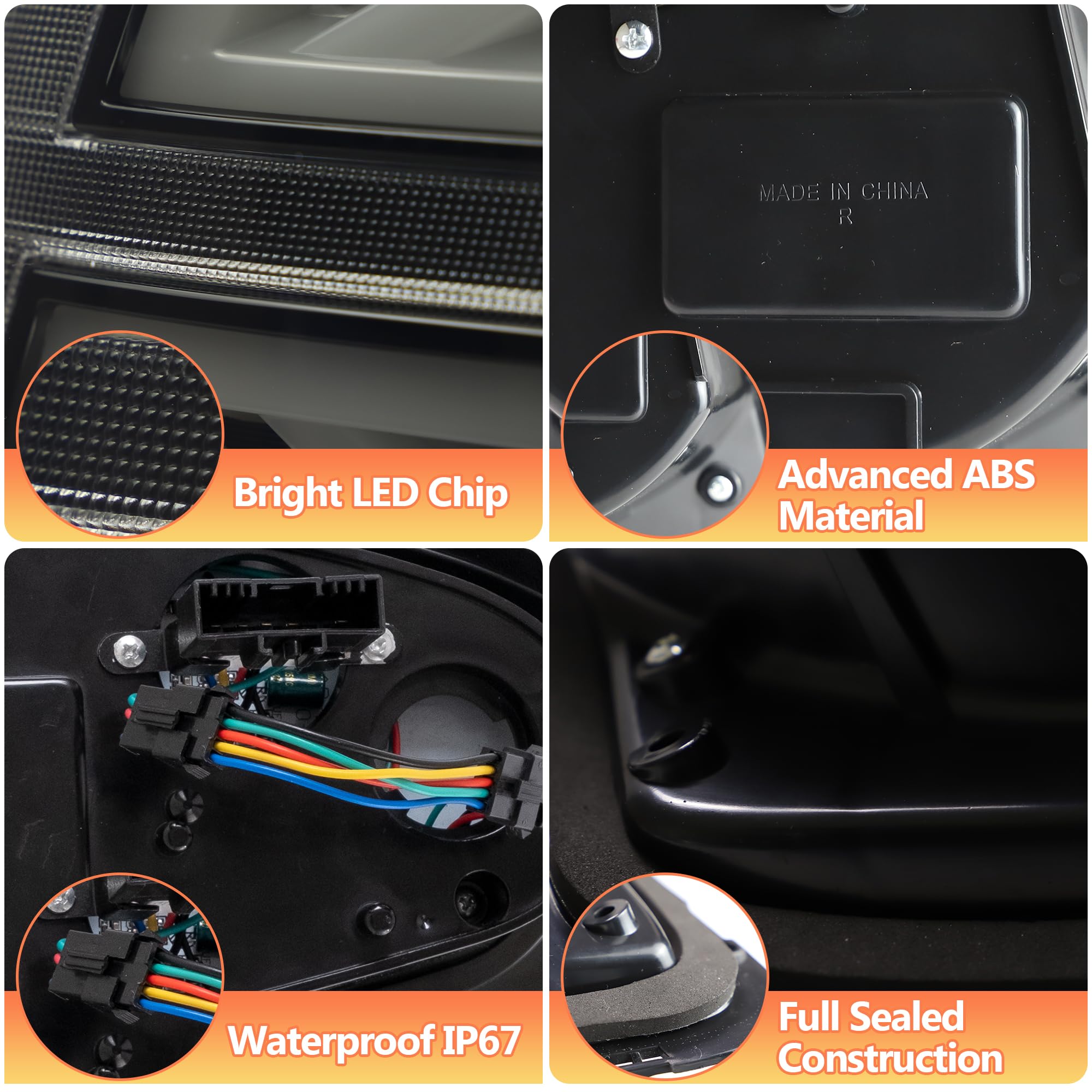 VLAND Tail Lights for Mini Cooper R56 R57 R58 R59 2007-2013 Rear Lights Lamp Assembly With Sequential Indicator and Welcome Lights(Smoked)