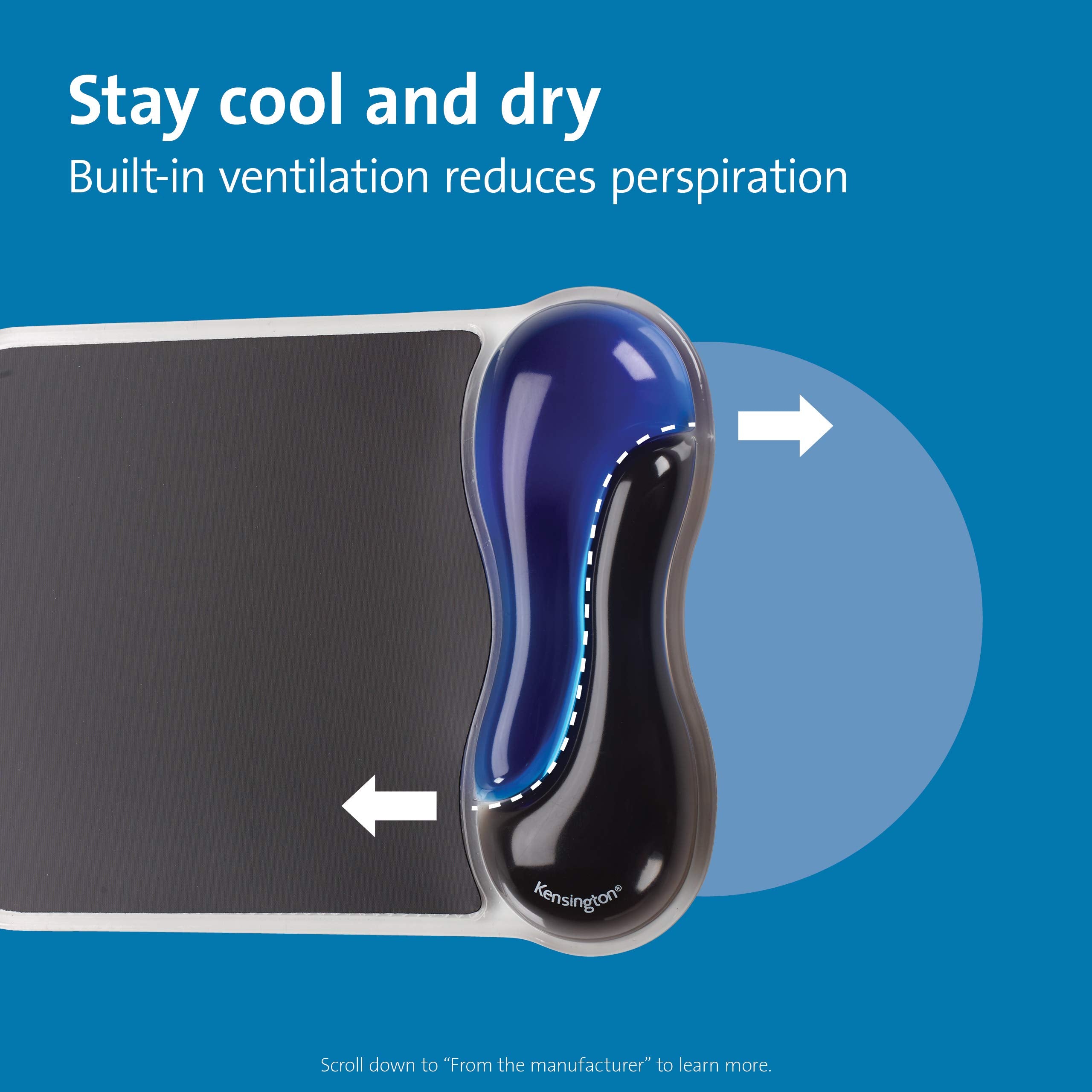 Kensington Keyboard Wrist Rest - Ergonomic duo gel wrist rest, compatible with full length / gaming keyboards for comfort when at computer, laptop, office, PC, home - Red/Black (62398 )