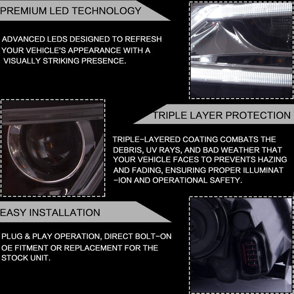 VLAND LED Tail Light Compatible with Polo 5 6R 6C TSI 2009-2017(Not for 1.2 TSI/saloon/GTI), Rear Lights with Streamer Indicator, E-mark, RHD, Smoked