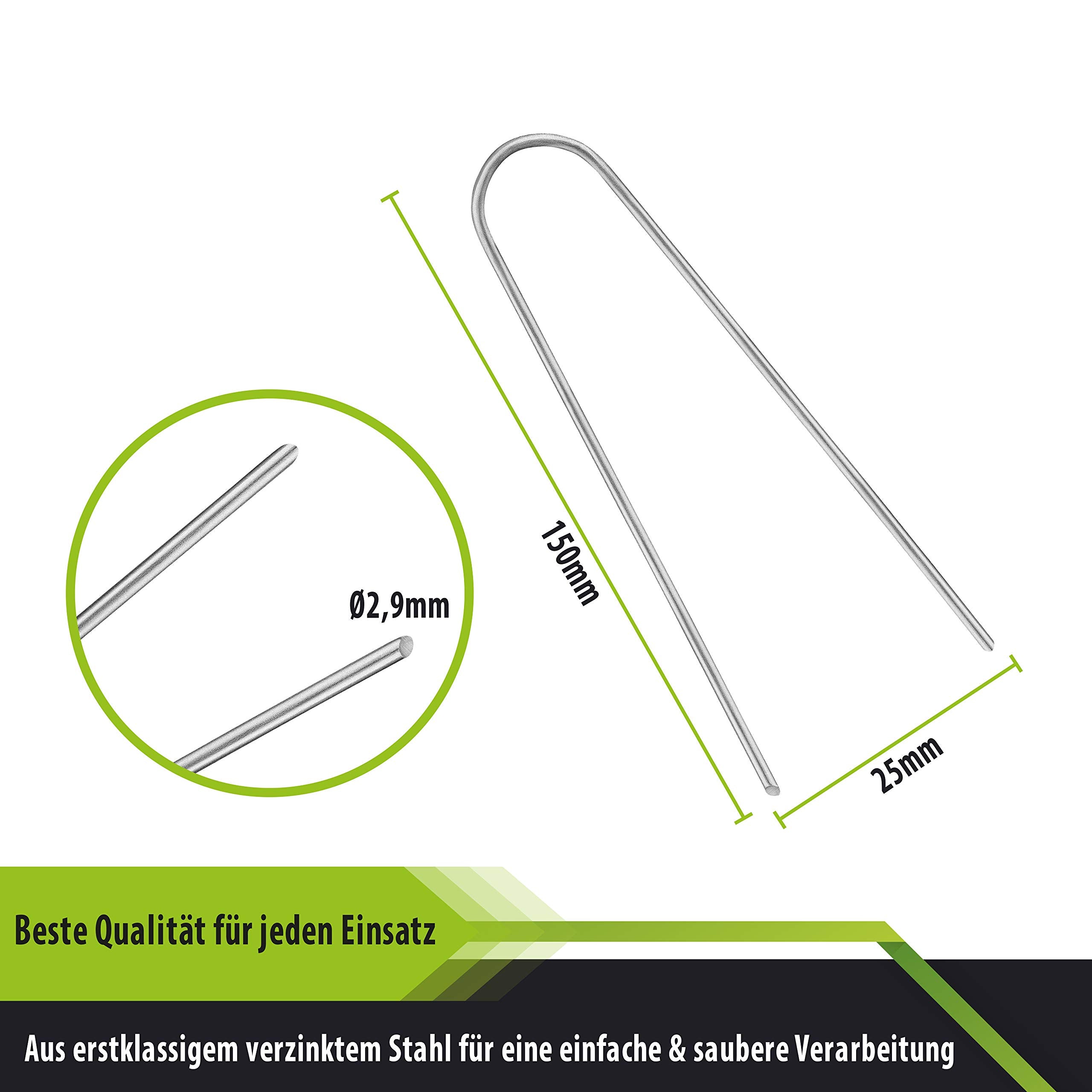 250x Anti-ROST Ground Anchor - Round Head | Ground Nails | Galvanised Steel Ground Anchor for Fixing Weed Cloth | Garden Cloth | Weed Film | Fence &