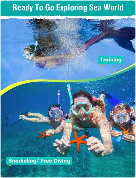 Lealinga Snorkel Set Adults Snorkel Mask Anti-Fog Panoramic View Diving Mask Dry Top Snorkel Kit with Travel Bag Diving Set for Snorkeling Scuba Diving Swimming Travel